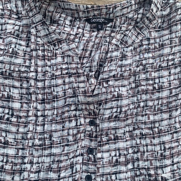 💛 George Black and White Geometric Blouse XL - Picture 3 of 6